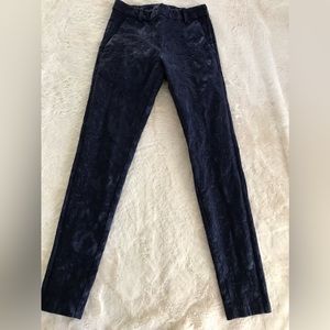 H&M flower detail trousers in Navy Blue.